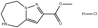 4H-Pyrazolo[1,5-a][1,4]diazepine-2-carboxylic acid, 5,6,7,8-tetrahydro-, methyl ester, hydrochloride (1:1) Struktur